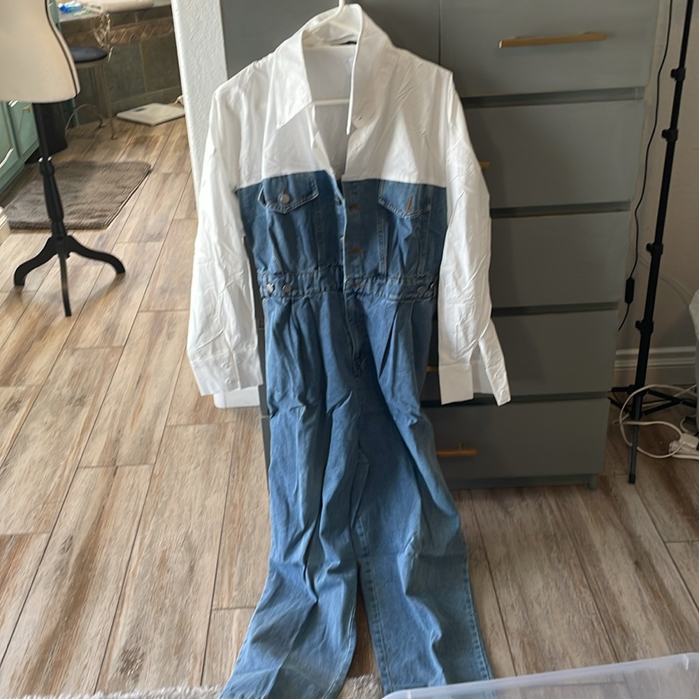 Jean and button-down jumpsuit size 1 XL from good times new with tags - Picture 4 of 10